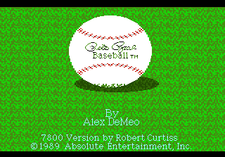 Baseball title screen for Atari 7800